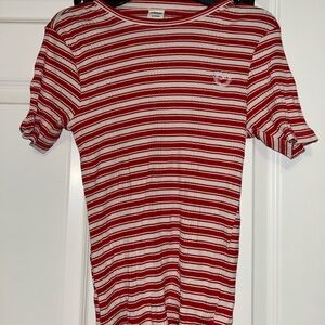PINK Victoria's Secret Red and White Striped Top